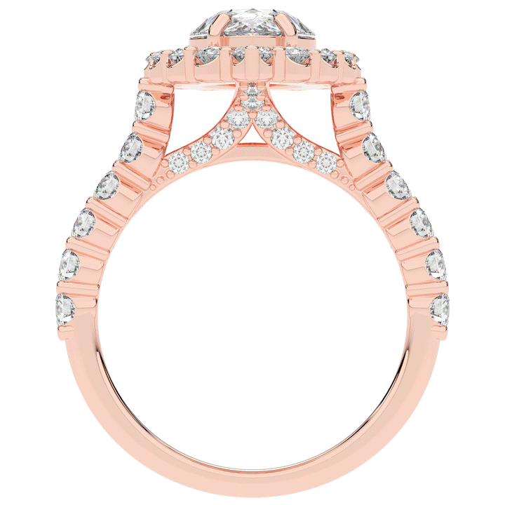 3.10CT.TW PEAR LAB DIAMOND HALO ENGAGEMENT RING - Nazarelle