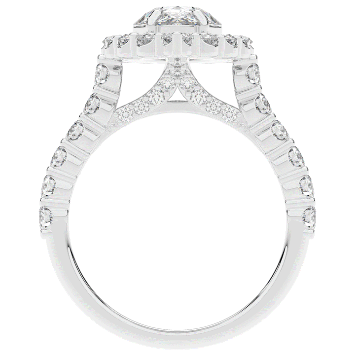 3.10CT.TW PEAR LAB DIAMOND HALO ENGAGEMENT RING - Nazarelle