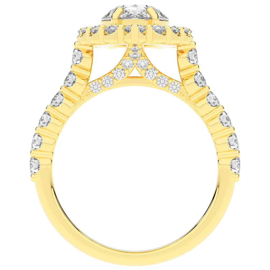 3.10CT.TW PEAR LAB DIAMOND HALO ENGAGEMENT RING - Nazarelle