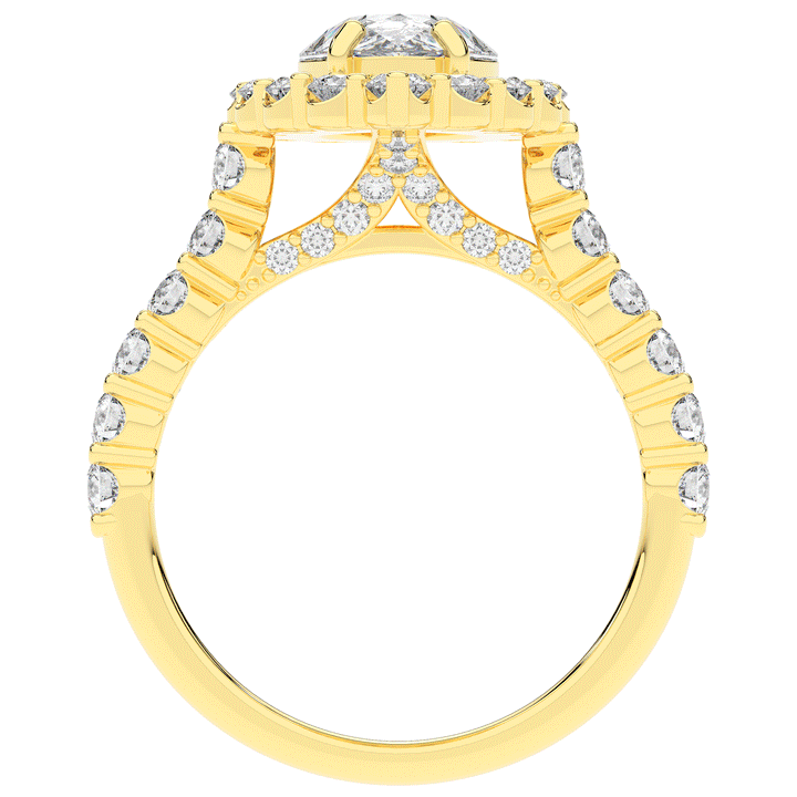 3.10CT.TW PEAR LAB DIAMOND HALO ENGAGEMENT RING - Nazarelle