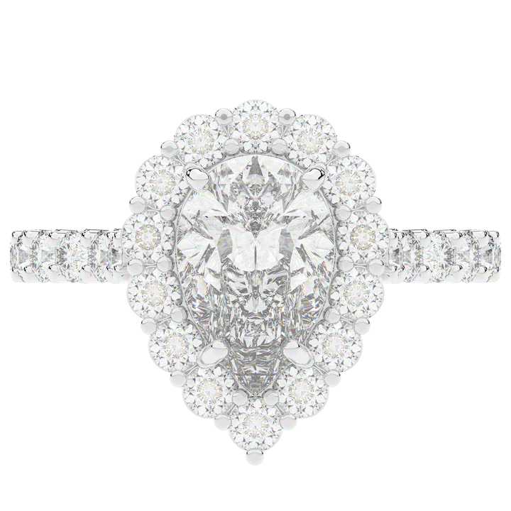 3.10CT.TW PEAR LAB DIAMOND HALO ENGAGEMENT RING - Nazarelle