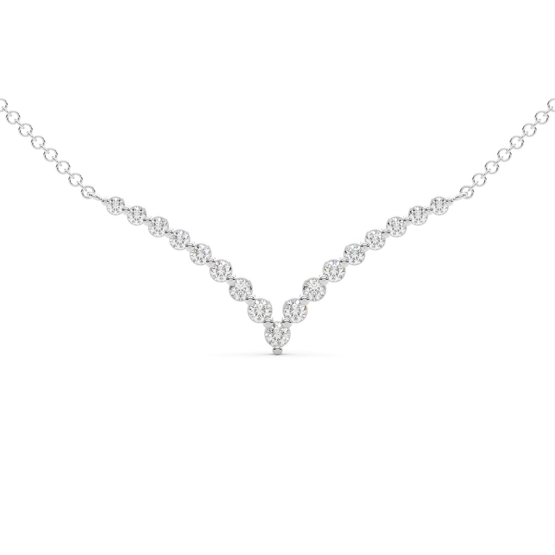 0.50CT.TW LAB DIAMOND CHEVRON PENDANT - Nazarelle