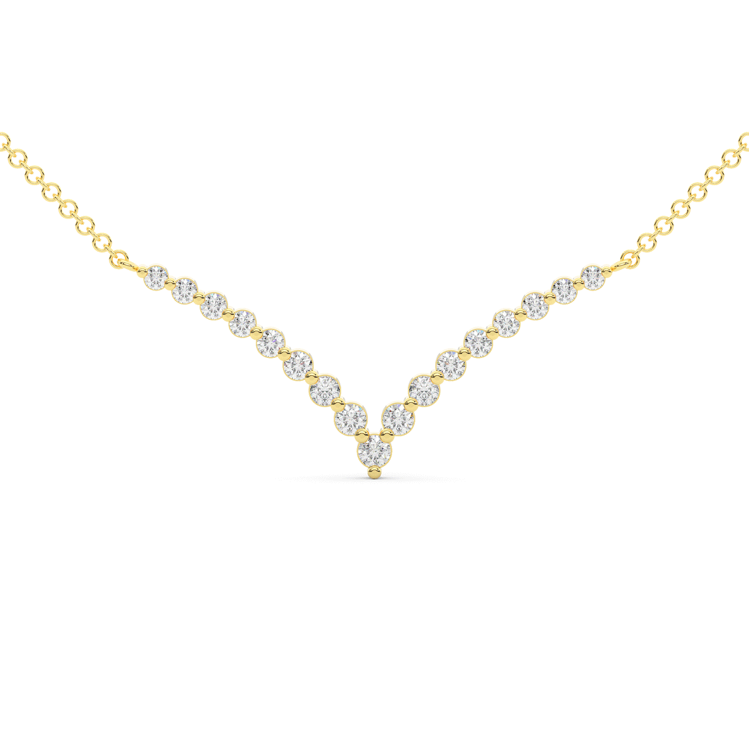 0.50CT.TW LAB DIAMOND CHEVRON PENDANT - Nazarelle