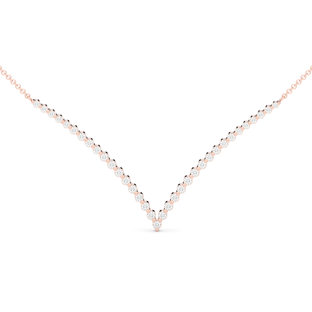 1.30CT.TW ROUND LAB DIAMOND CHEVRON PENDANT - Nazarelle