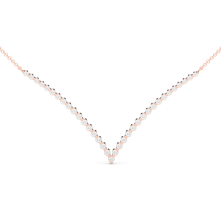 1.30CT.TW ROUND LAB DIAMOND CHEVRON PENDANT - Nazarelle