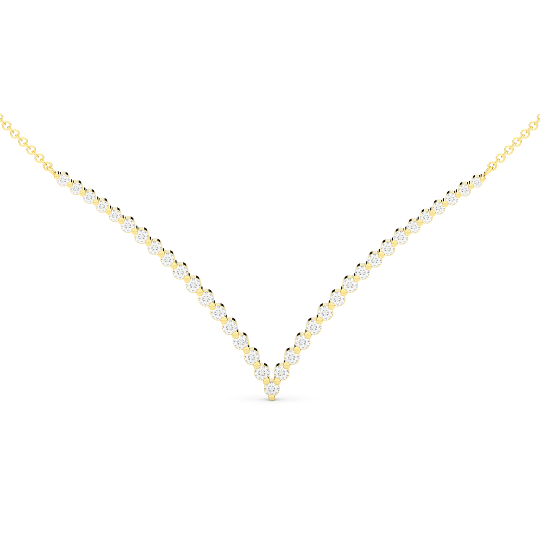 1.30CT.TW ROUND LAB DIAMOND CHEVRON PENDANT - Nazarelle