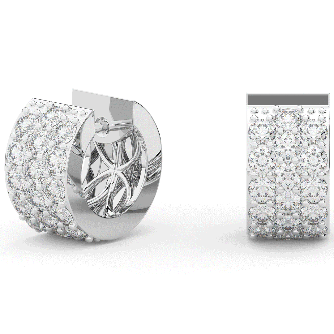 2.20CT.TW ROUND LAB DIAMOND HUGGIE EARRINGS - Nazarelle