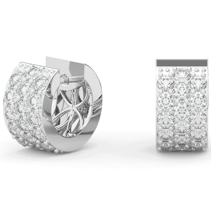 2.20CT.TW ROUND LAB DIAMOND HUGGIE EARRINGS - Nazarelle