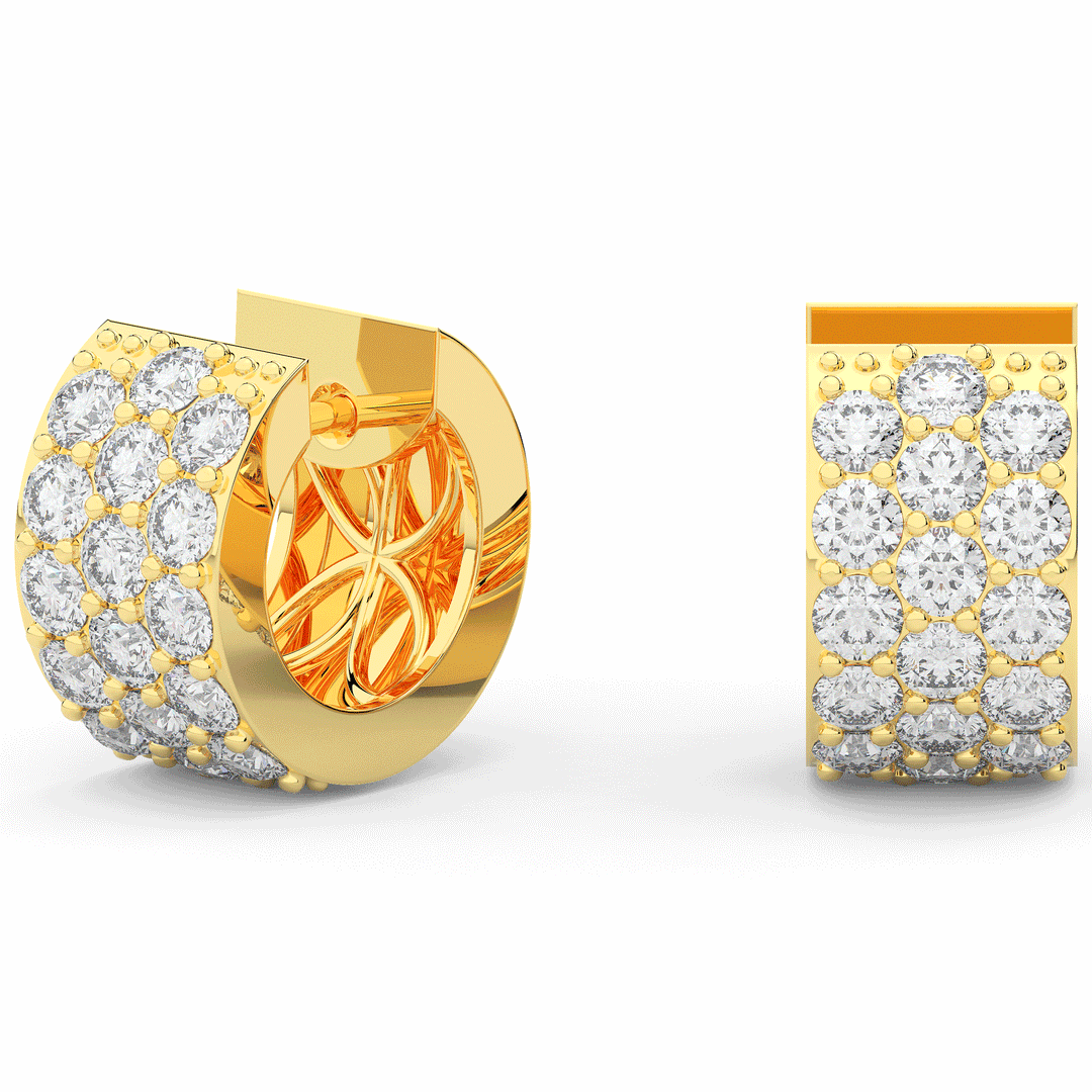 2.20CT.TW ROUND LAB DIAMOND HUGGIE EARRINGS - Nazarelle
