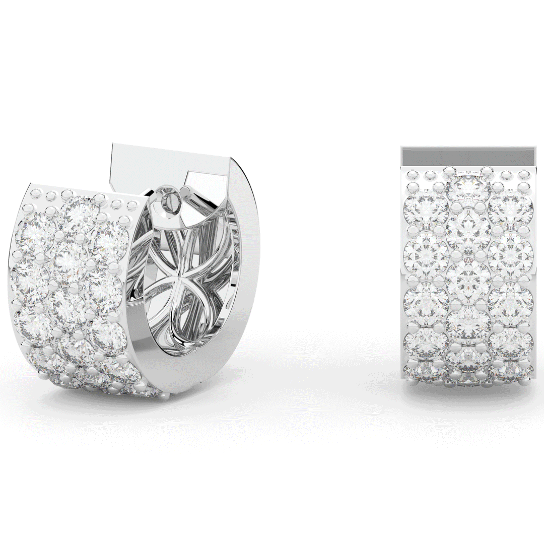 2.20CT.TW ROUND LAB DIAMOND HUGGIE EARRINGS - Nazarelle