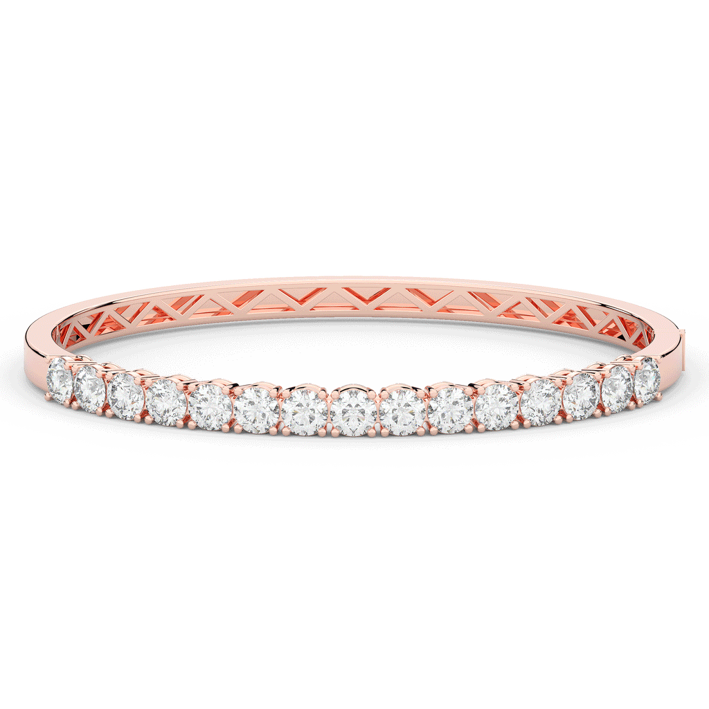 4.70CT.TW ROUND LAB DIAMOND BANGLE - Nazarelle