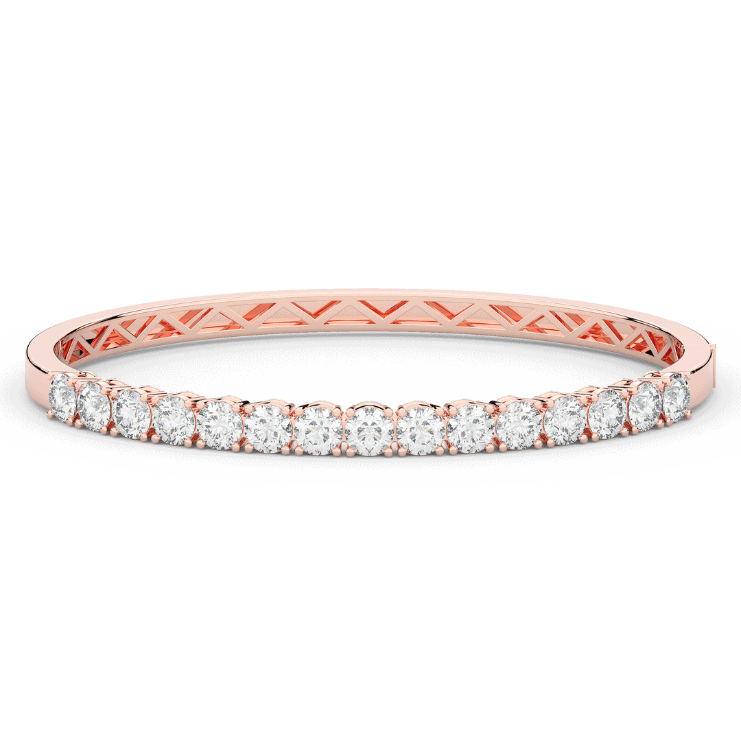 4.70CT.TW ROUND LAB DIAMOND BANGLE - Nazarelle