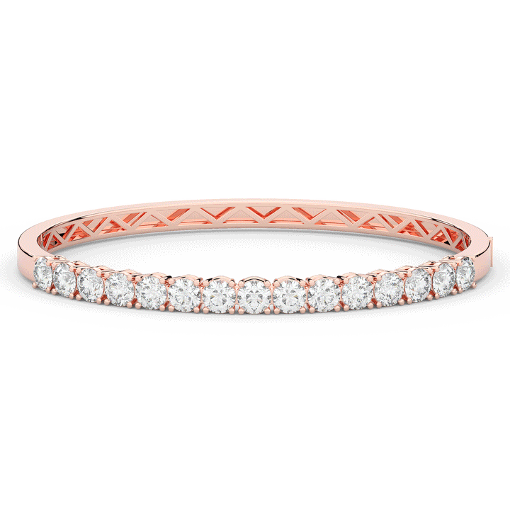 4.70CT.TW ROUND LAB DIAMOND BANGLE - Nazarelle