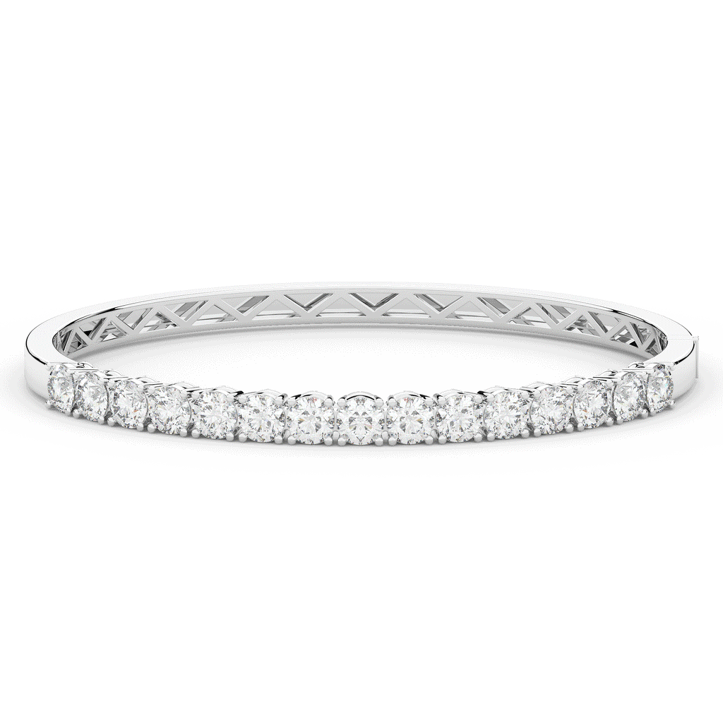 4.70CT.TW ROUND LAB DIAMOND BANGLE - Nazarelle