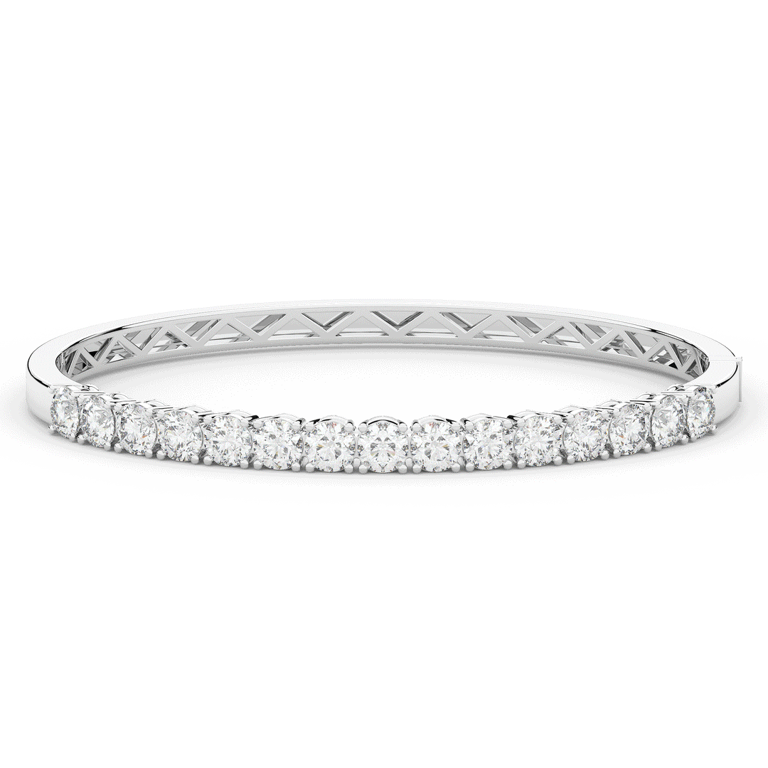 4.70CT.TW ROUND LAB DIAMOND BANGLE - Nazarelle