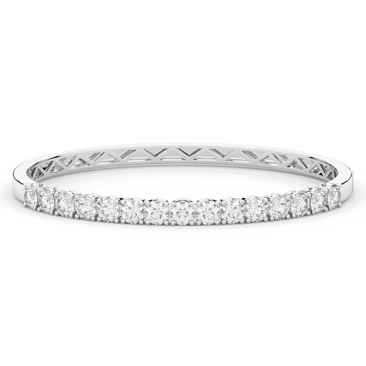 4.70CT.TW ROUND LAB DIAMOND BANGLE - Nazarelle