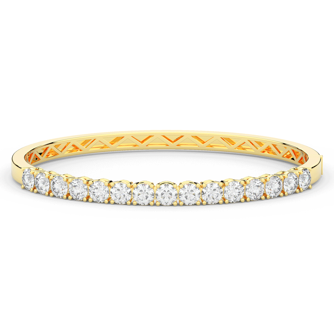 4.70CT.TW ROUND LAB DIAMOND BANGLE - Nazarelle