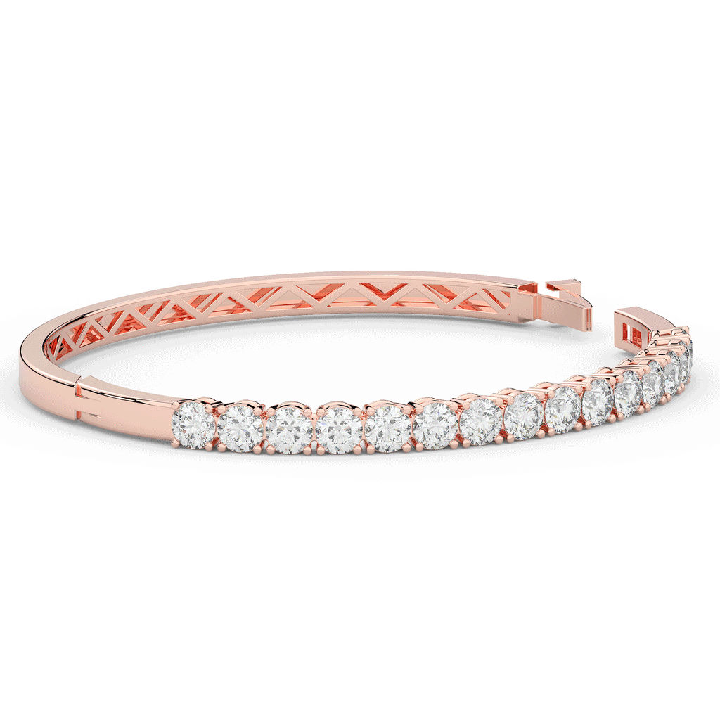 4.70CT.TW ROUND LAB DIAMOND BANGLE - Nazarelle