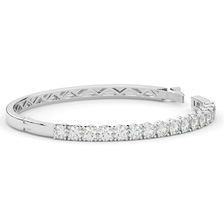 4.70CT.TW ROUND LAB DIAMOND BANGLE - Nazarelle
