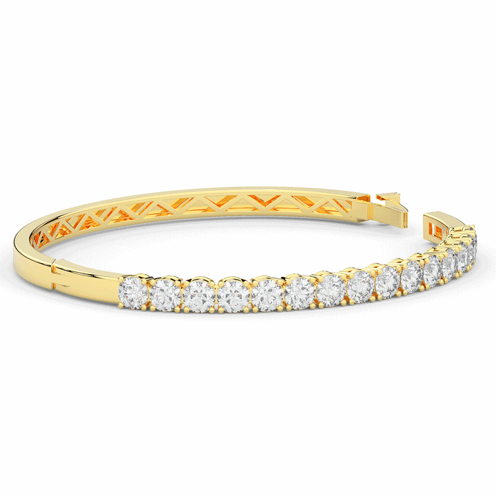 4.70CT.TW ROUND LAB DIAMOND BANGLE - Nazarelle