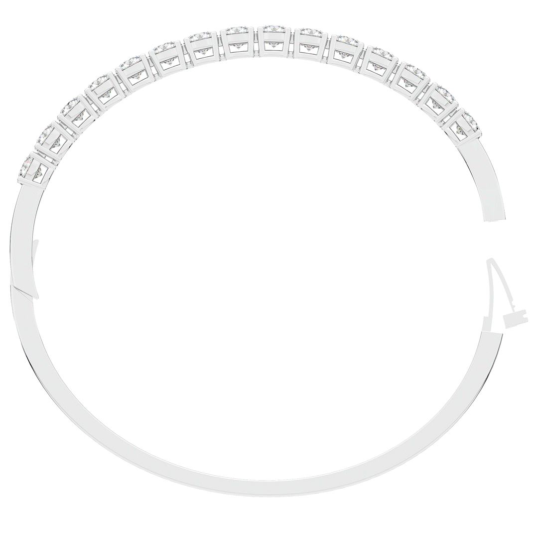 4.70CT.TW ROUND LAB DIAMOND BANGLE - Nazarelle