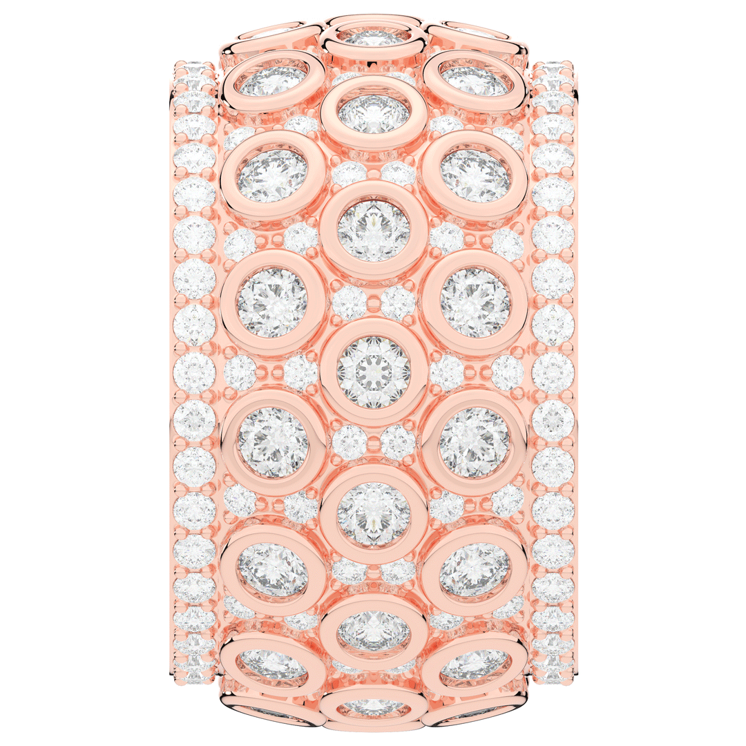 3.00CT.TW ROUND LAB DIAMOND BEZEL AND PRONG SET ETERNITY WEDDING BAND - Nazarelle