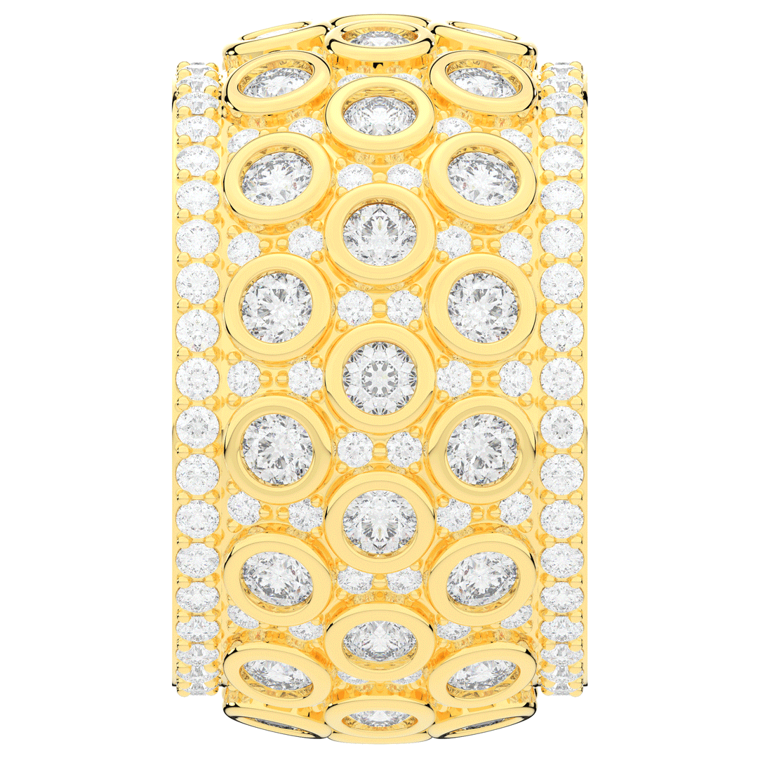 3.00CT.TW ROUND LAB DIAMOND BEZEL AND PRONG SET ETERNITY WEDDING BAND - Nazarelle