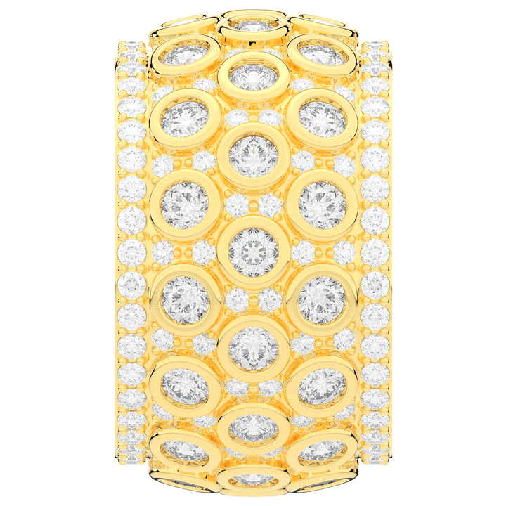 3.00CT.TW ROUND LAB DIAMOND BEZEL AND PRONG SET ETERNITY WEDDING BAND - Nazarelle