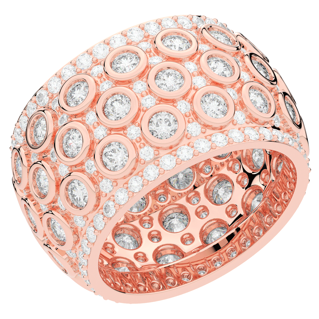 3.00CT.TW ROUND LAB DIAMOND BEZEL AND PRONG SET ETERNITY WEDDING BAND - Nazarelle