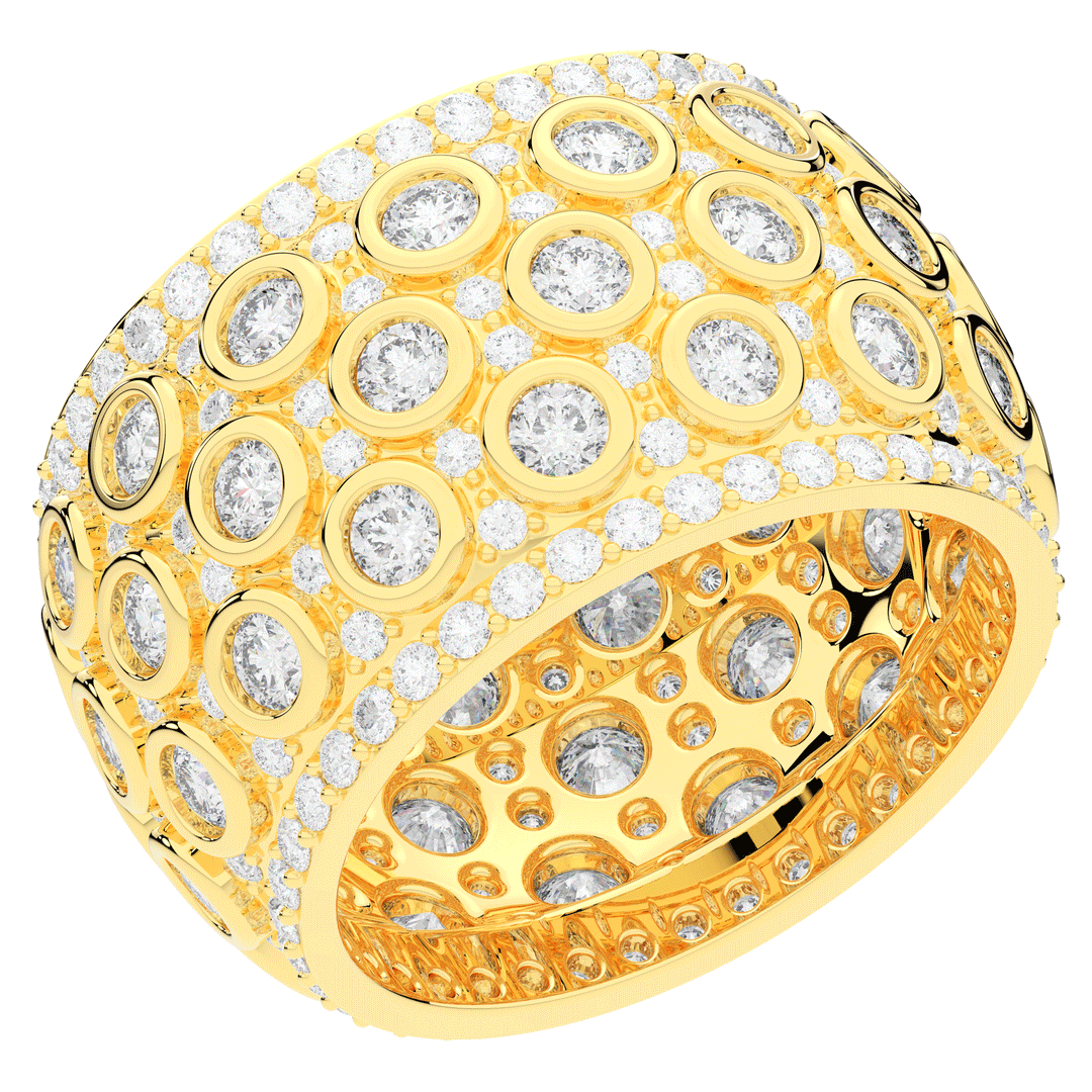 3.00CT.TW ROUND LAB DIAMOND BEZEL AND PRONG SET ETERNITY WEDDING BAND - Nazarelle