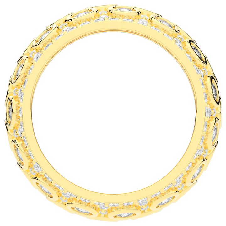 3.00CT.TW ROUND LAB DIAMOND BEZEL AND PRONG SET ETERNITY WEDDING BAND - Nazarelle