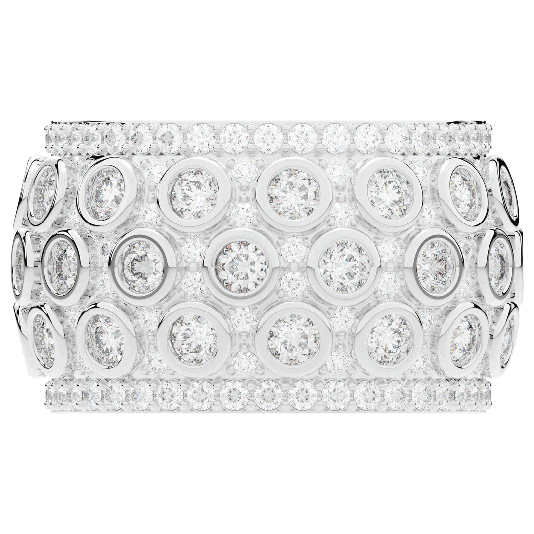 3.00CT.TW ROUND LAB DIAMOND BEZEL AND PRONG SET ETERNITY WEDDING BAND - Nazarelle