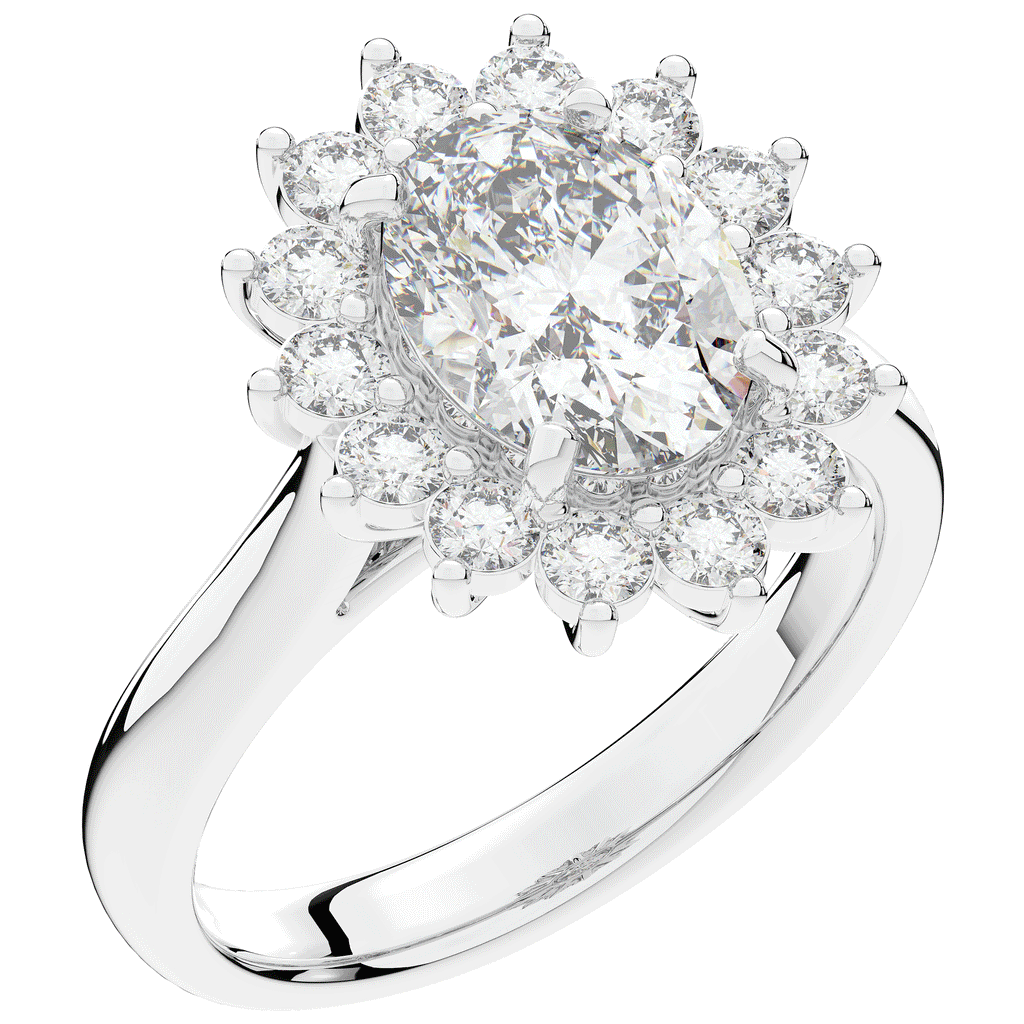 2.65CT.TW OVAL LAB DIAMOND HALO ENGAGEMENT RING - Nazarelle