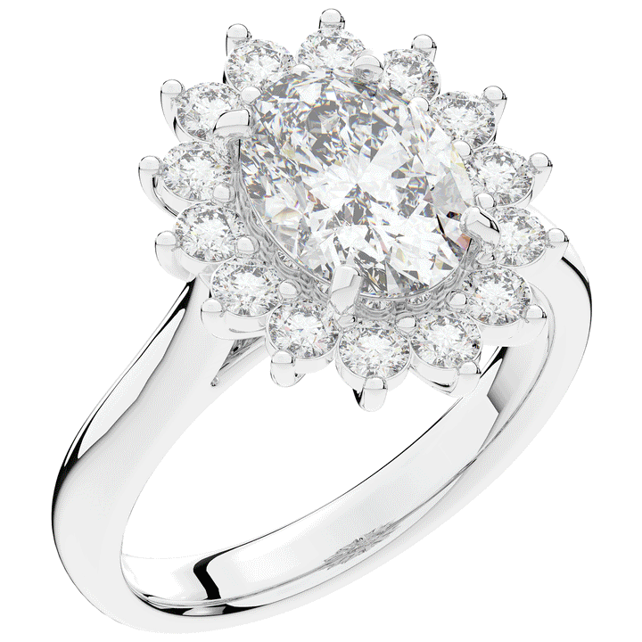 2.65CT.TW OVAL LAB DIAMOND HALO ENGAGEMENT RING - Nazarelle