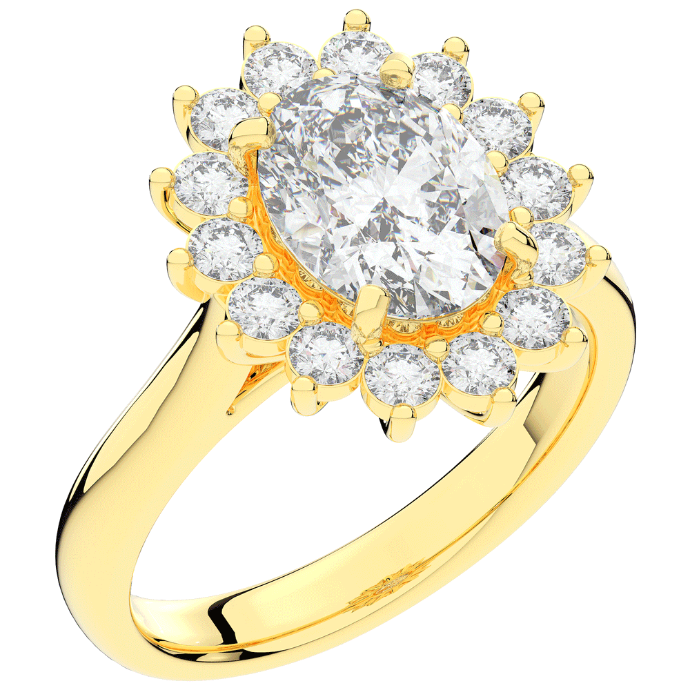2.65CT.TW OVAL LAB DIAMOND HALO ENGAGEMENT RING - Nazarelle