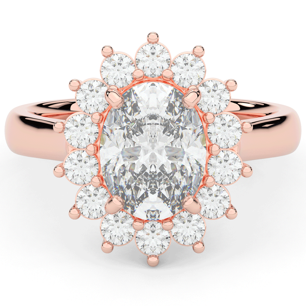 2.65CT.TW OVAL LAB DIAMOND HALO ENGAGEMENT RING - Nazarelle