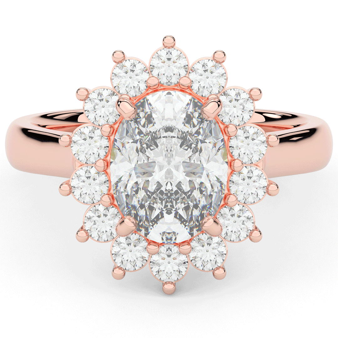 2.65CT.TW OVAL LAB DIAMOND HALO ENGAGEMENT RING - Nazarelle