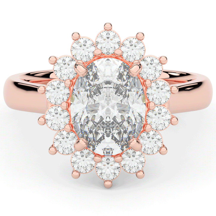 2.65CT.TW OVAL LAB DIAMOND HALO ENGAGEMENT RING - Nazarelle