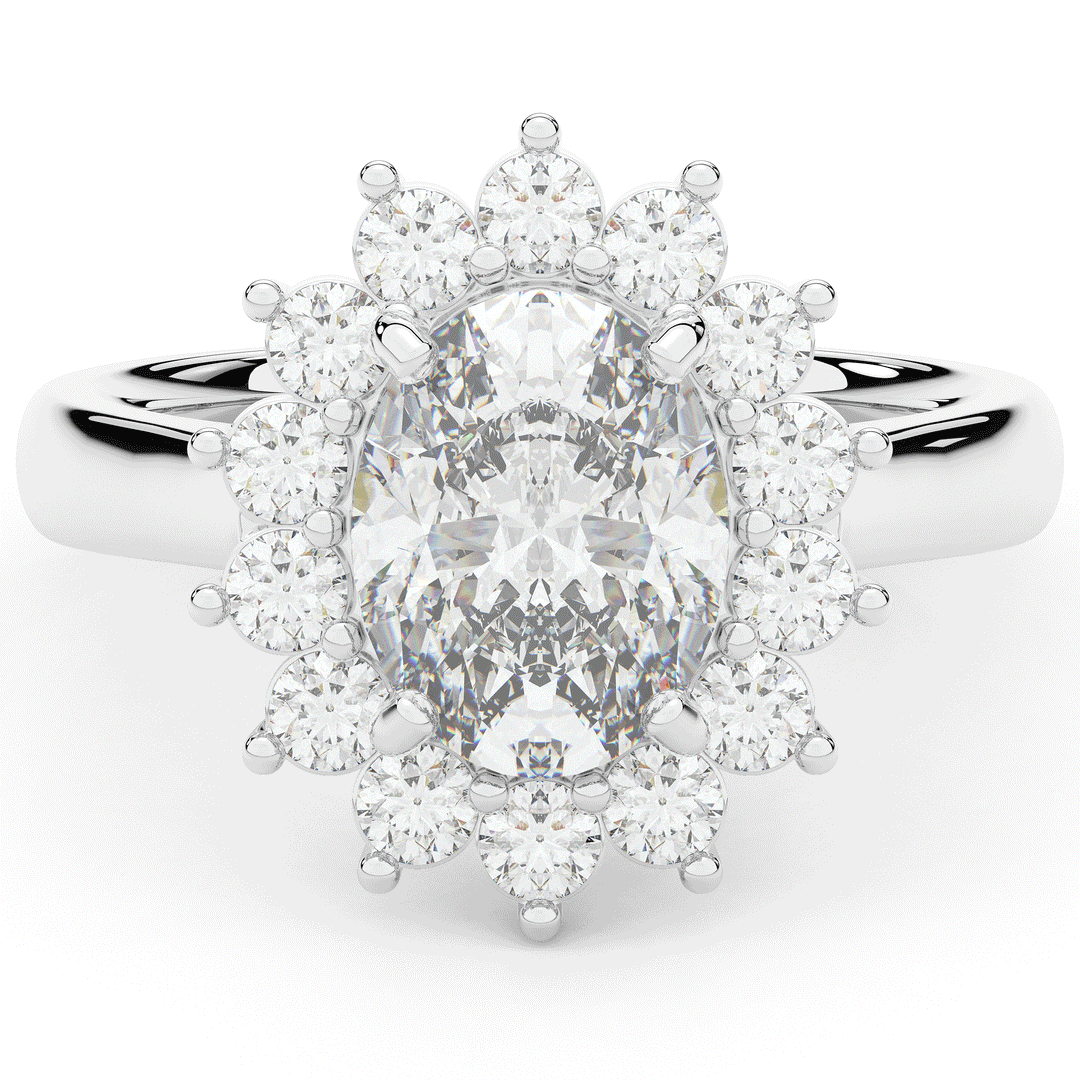 2.65CT.TW OVAL LAB DIAMOND HALO ENGAGEMENT RING - Nazarelle