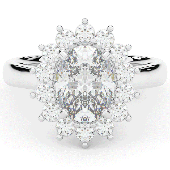 2.65CT.TW OVAL LAB DIAMOND HALO ENGAGEMENT RING - Nazarelle