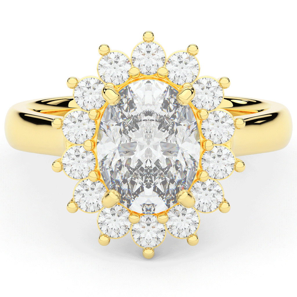 2.65CT.TW OVAL LAB DIAMOND HALO ENGAGEMENT RING - Nazarelle