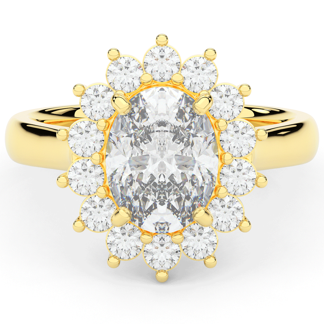 2.65CT.TW OVAL LAB DIAMOND HALO ENGAGEMENT RING - Nazarelle