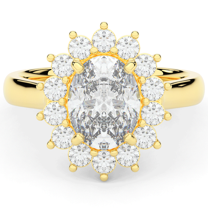 2.65CT.TW OVAL LAB DIAMOND HALO ENGAGEMENT RING - Nazarelle