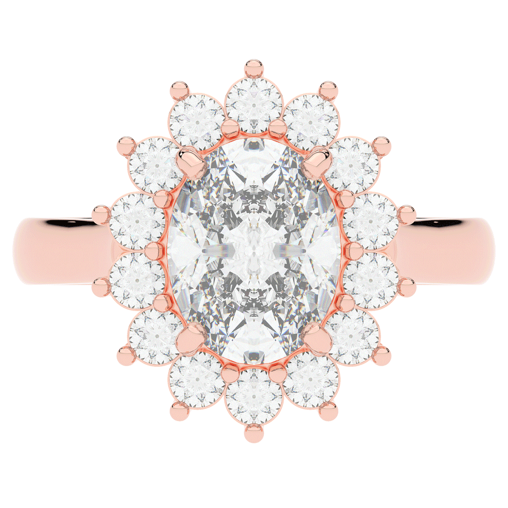2.65CT.TW OVAL LAB DIAMOND HALO ENGAGEMENT RING - Nazarelle