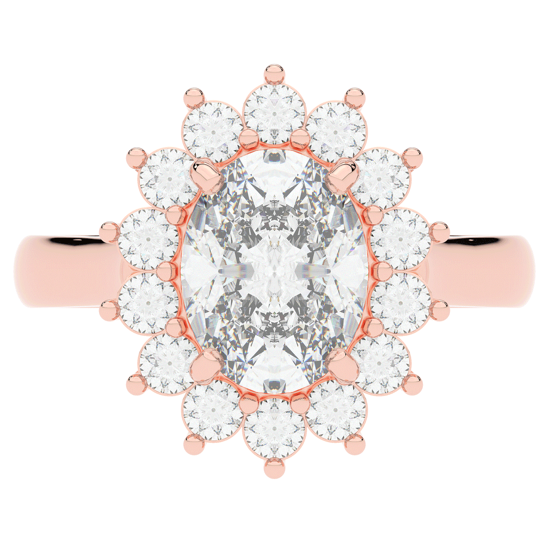 2.65CT.TW OVAL LAB DIAMOND HALO ENGAGEMENT RING - Nazarelle