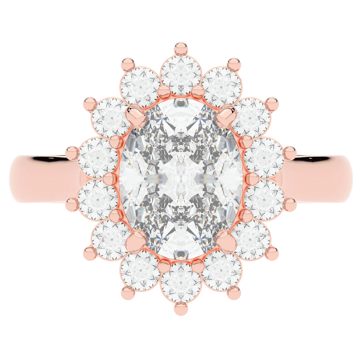 2.65CT.TW OVAL LAB DIAMOND HALO ENGAGEMENT RING - Nazarelle