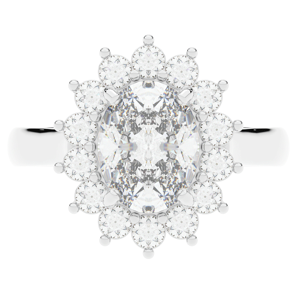 2.65CT.TW OVAL LAB DIAMOND HALO ENGAGEMENT RING - Nazarelle