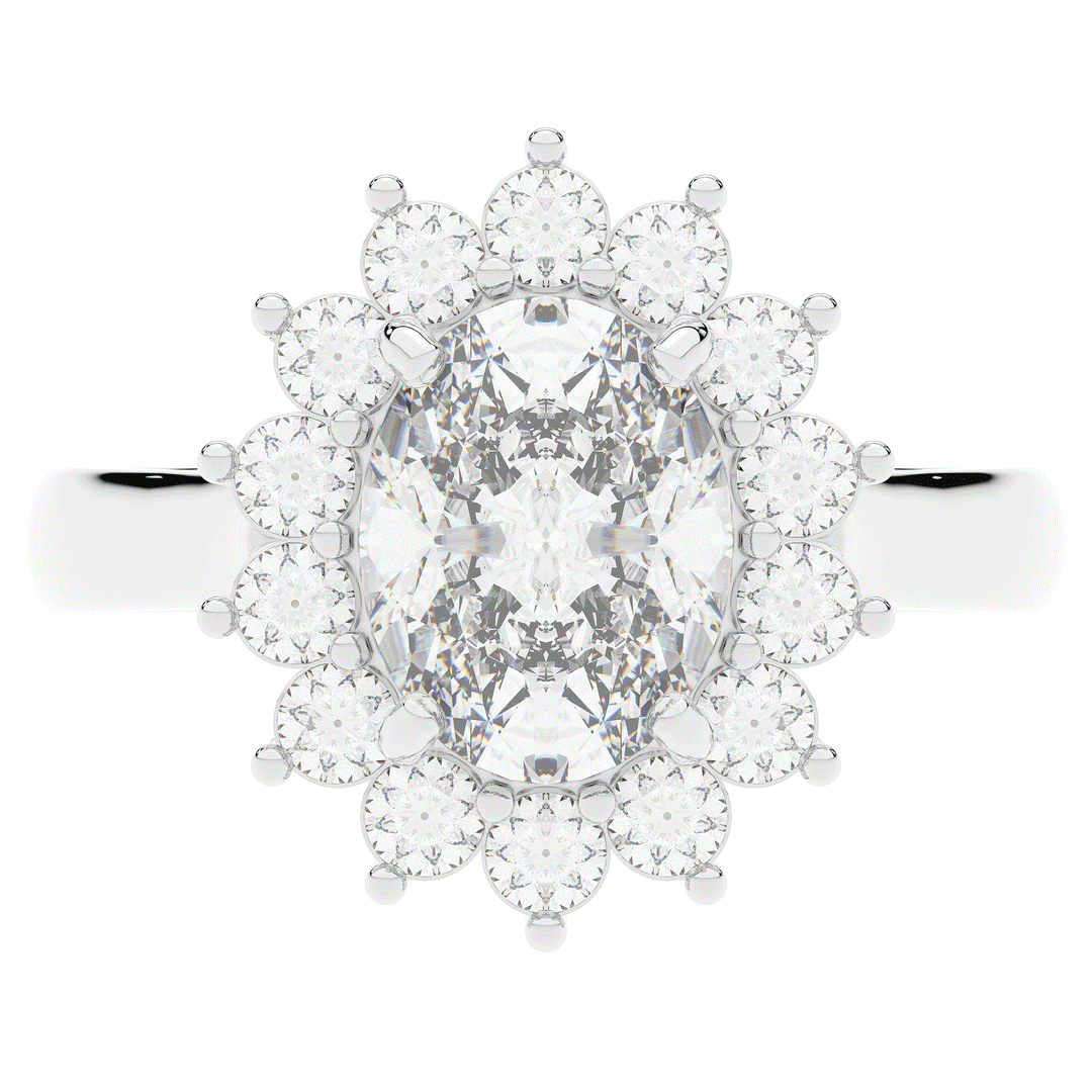 2.65CT.TW OVAL LAB DIAMOND HALO ENGAGEMENT RING - Nazarelle