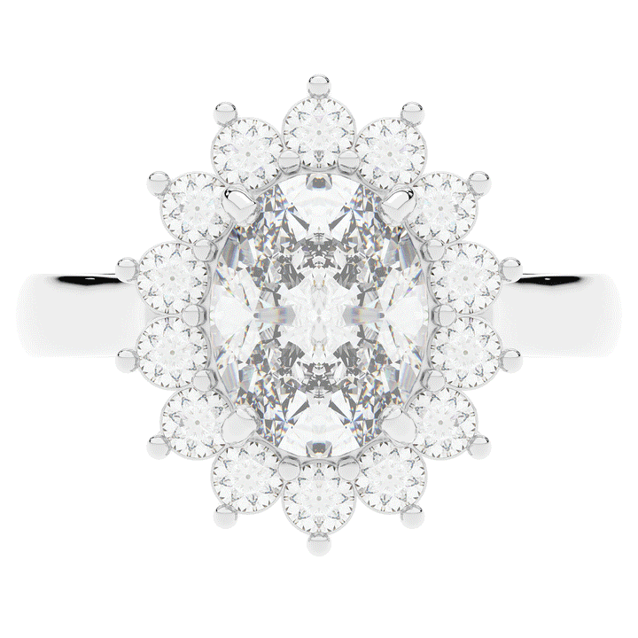 2.65CT.TW OVAL LAB DIAMOND HALO ENGAGEMENT RING - Nazarelle