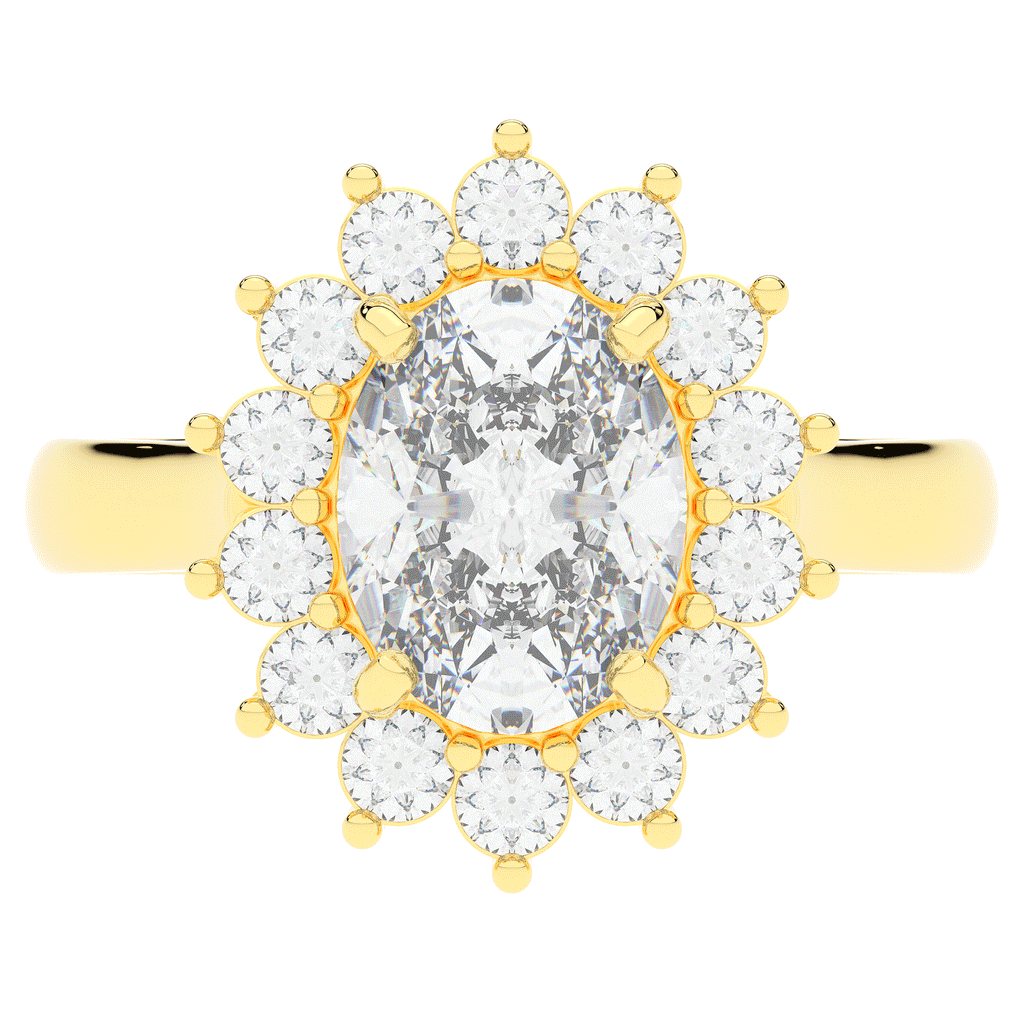 2.65CT.TW OVAL LAB DIAMOND HALO ENGAGEMENT RING - Nazarelle
